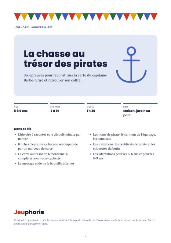 Couverture du fichier : La chasse au trésor des pirates