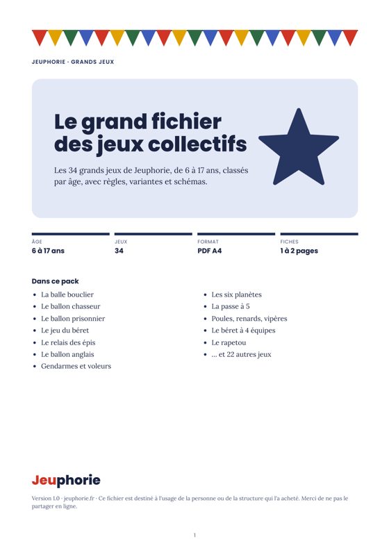 Couverture du fichier : Le grand fichier des jeux collectifs