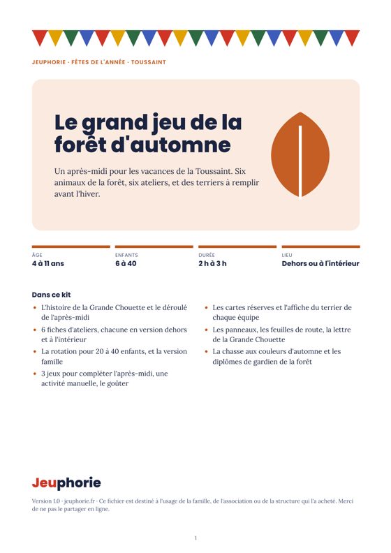 Couverture du fichier : Le grand jeu de la forêt d'automne