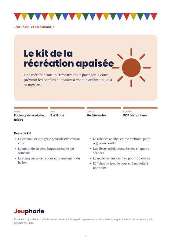 Couverture du fichier : Le kit de la récréation apaisée