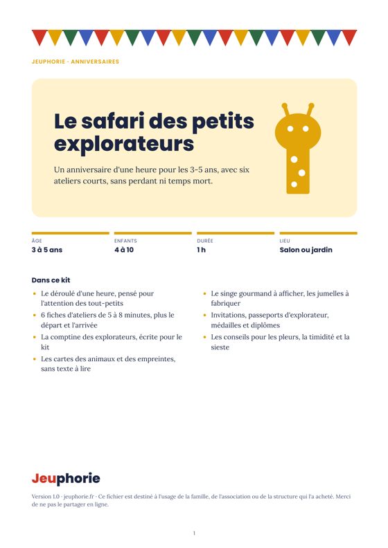 Couverture du fichier : Le safari des petits explorateurs