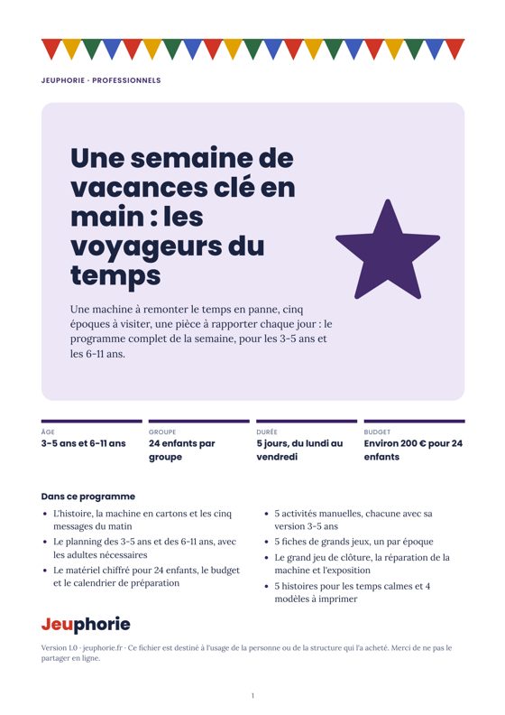 Couverture du fichier : Une semaine de vacances clé en main : les voyageurs du temps