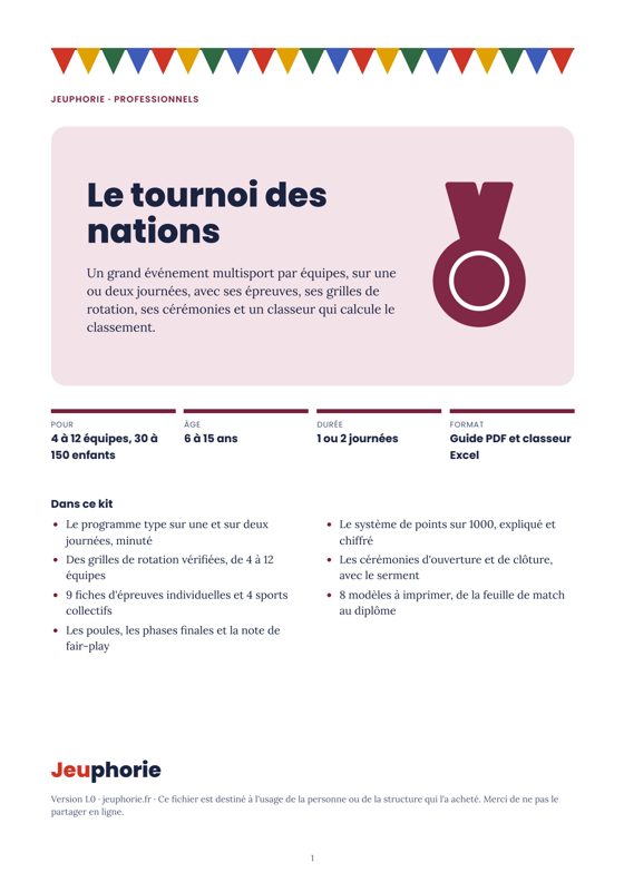 Couverture du fichier : Le tournoi des nations : un grand événement multisport par équipes